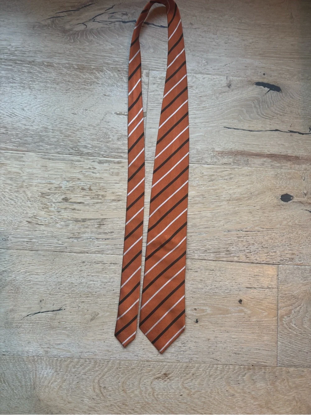 🔥ZEGNA Ermenegildo Zegna Silk Italy Classic ORANGE striped tie Price Firm!